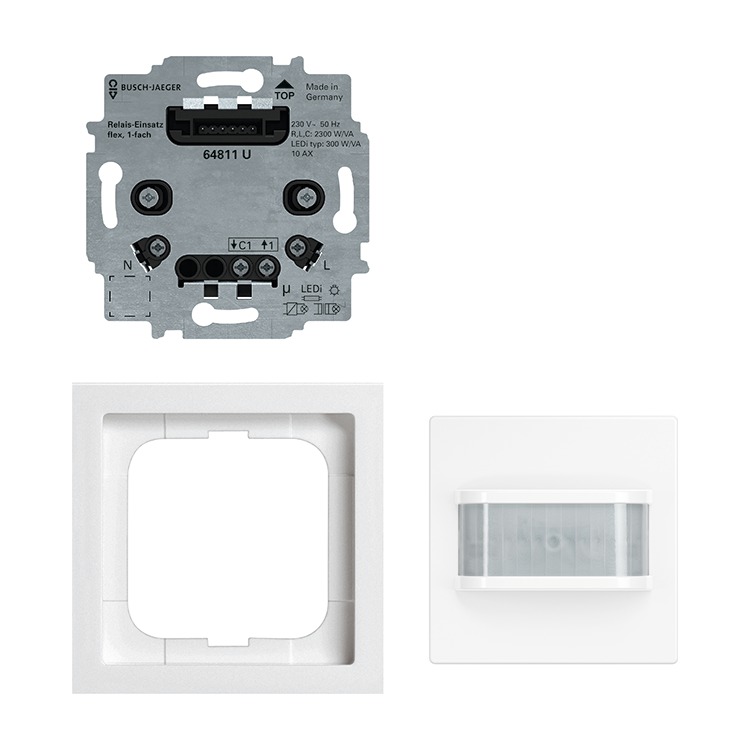 Slang Stap kin Busch-Jaeger - Busch-Wächter® 180 flex Complete set met Basic-sensor  selectlens en relaissokkel